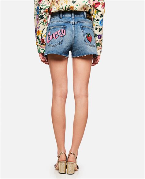 gucci shorts outfit|Gucci denim shorts.